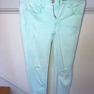 American eagle outfitters teal skinny jeans